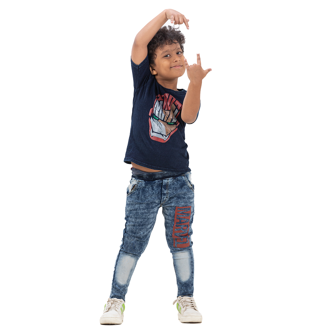 Kids Denim Iron Man T-Shirt_5