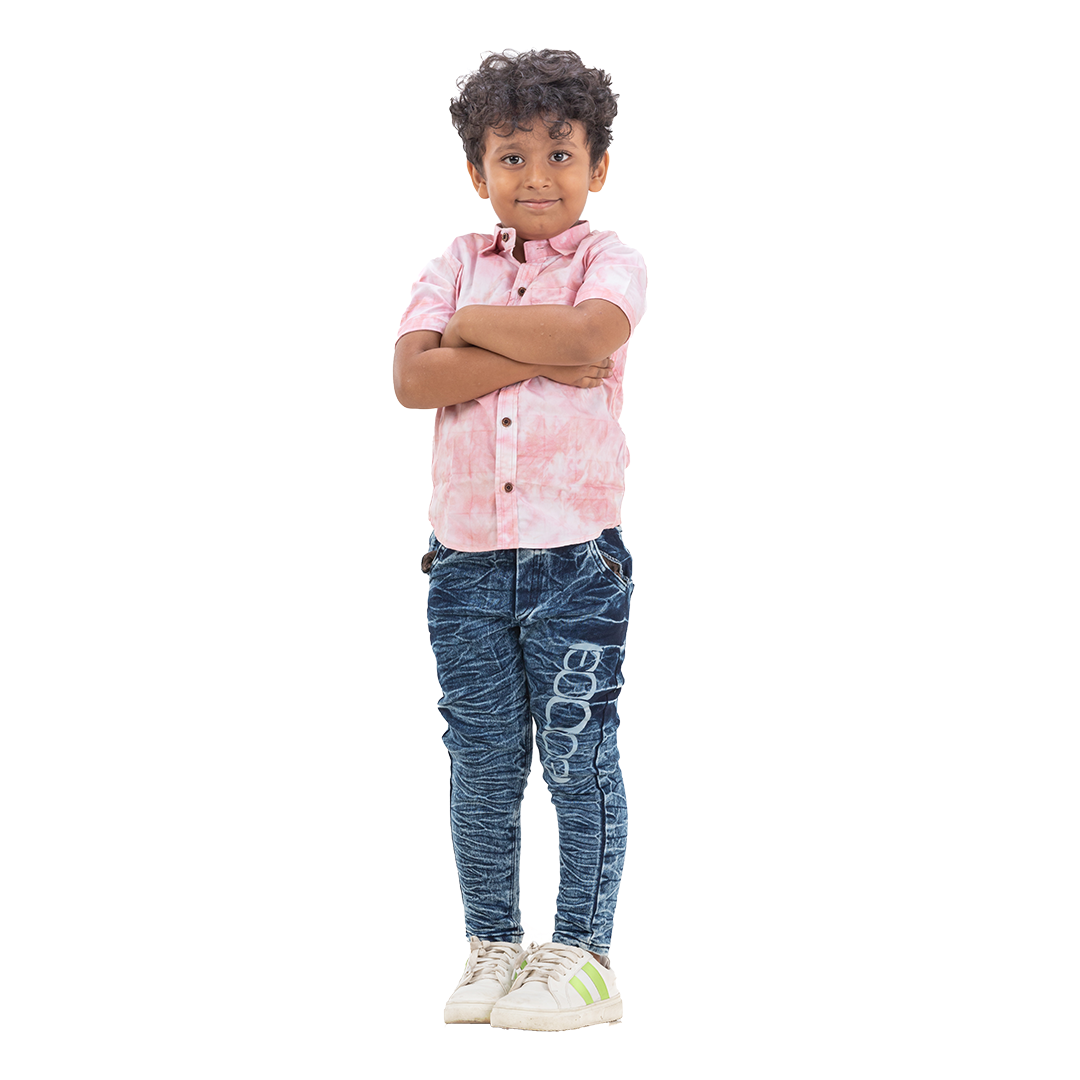 Kids Half Sleeve Shirt Pure Cotton Imported Cloud Wash_1