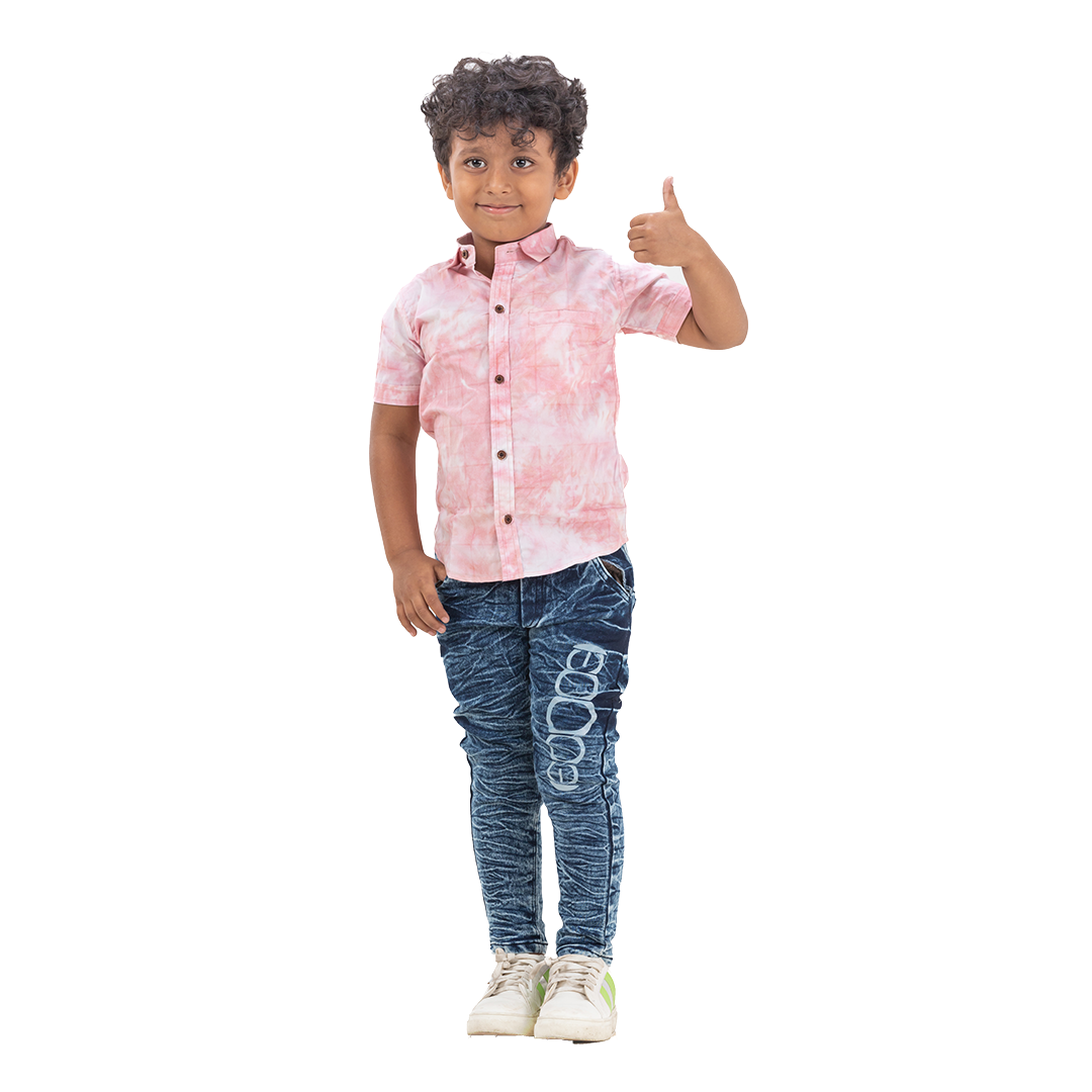 Kids Half Sleeve Shirt Pure Cotton Imported Cloud Wash_4